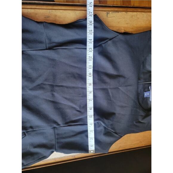 LandsEnd Slveless Ponte SheathDress Sz 12Tall Black Stretch Quiet Luxury Minimal - Picture 5 of 9